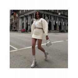 Rhombus Lattice Matching 2 Piece Outfit Skirt Sets