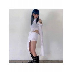 Sexy See Through Cold Sleeve Designer Skirt And Top Sets Sexy See Through Cold Sleeve Designer Skirt And Top Sets