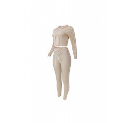 Leisure Pure Color Hooded Women's Trouser Suits  Leisure Pure Color Hooded Women's Trouser Suits