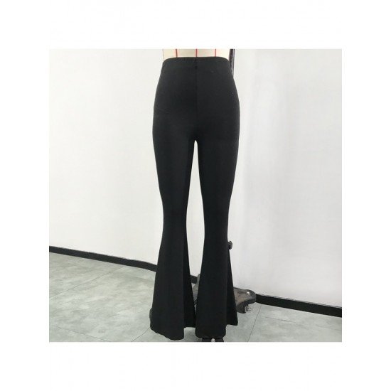  2024 High Waist Pure Color Flared Pants