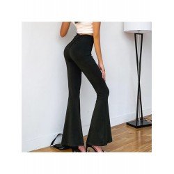 2024 High Waist Pure Color Flared Pants  2024 High Waist Pure Color Flared Pants