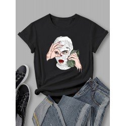 Latest Short Sleeve Graphic T Shirt Tops For Women