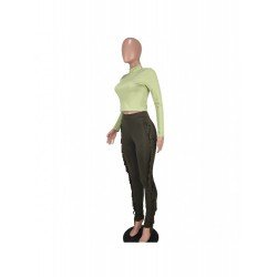 Tassel Green Matching Trouser And Top Sets For Women