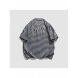 Street Houndstooth Short Sleeve Shirts For Men Street Houndstooth Short Sleeve Shirts For Men