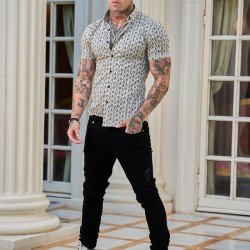 Summer Printing Men Short Sleeve Shirt  Summer Printing Men Short Sleeve Shirt