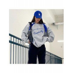 Casual Contrast Color Letter Loose Sweatshirts