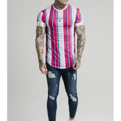  Summer Fashion Striped Contrast Color Men's T-Shirt