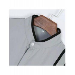 Contrast Color Stand Collar Shirts For Men Contrast Color Stand Collar Shirts For Men