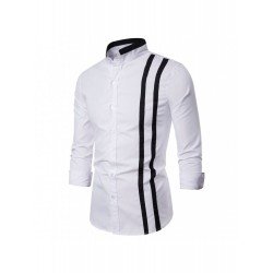 Contrast Color Stand Collar Shirts For Men Contrast Color Stand Collar Shirts For Men