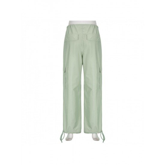 Summer Street Ladies Solid Loose Drawstring Cargo Trousers