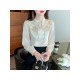  Autumn Satin Embroidery Bead Women's Blouse