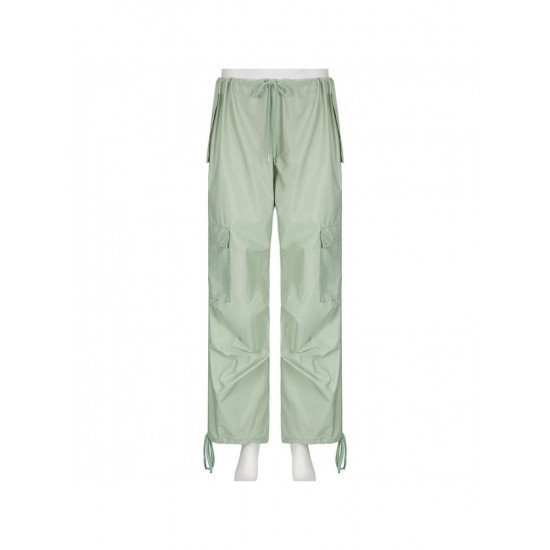 Summer Street Ladies Solid Loose Drawstring Cargo Trousers