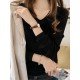  2024 Pure Color V-Neck Women Knitwear