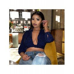 Casual Leopard Fall Cropped Blouse For Women Casual Leopard Fall Cropped Blouse For Women