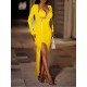  2024 Pure Color Slim Split Hem Long Dress