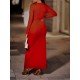  2024 Pure Color Slim Split Hem Long Dress