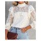  2024 Pure Color Lace Women's Long Sleeve Top