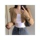  2024 Pure Color Long Sleeve Crop Small Jacket