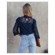  2024 Pure Color Lace Women's Long Sleeve Top