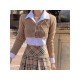  2024 Pure Color Long Sleeve Crop Small Jacket