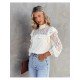  2024 Pure Color Lace Women's Long Sleeve Top