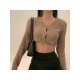  2024 Pure Color Long Sleeve Crop Small Jacket