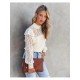  2024 Pure Color Lace Women's Long Sleeve Top