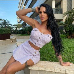 Houndstooth Matching Strapless Skort Sets For Women