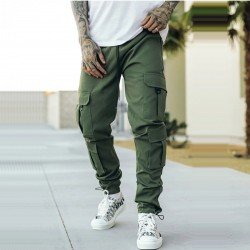  Casual Pure Color Work Trousers For Men