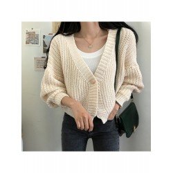 V Neck White Loose Sweater Cardigan Coats V Neck White Loose Sweater Cardigan Coats