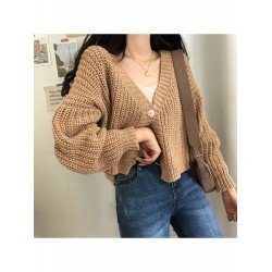 V Neck White Loose Sweater Cardigan Coats V Neck White Loose Sweater Cardigan Coats