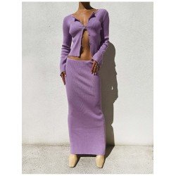 Trendy Solid Matching Maxi Skirt And Top Sets Trendy Solid Matching Maxi Skirt And Top Sets