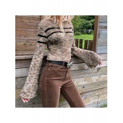 Casual Crew Neck Flare Sleeve Women's Sweater  Casual Crew Neck Flare Sleeve Women's Sweater
