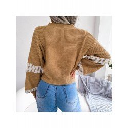 Fashion V Neck Contrast Color Women's Sweater  Fashion V Neck Contrast Color Women's Sweater