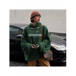 Street Loose Ripped Pocket Hoodies Tops Street Loose Ripped Pocket Hoodies Tops