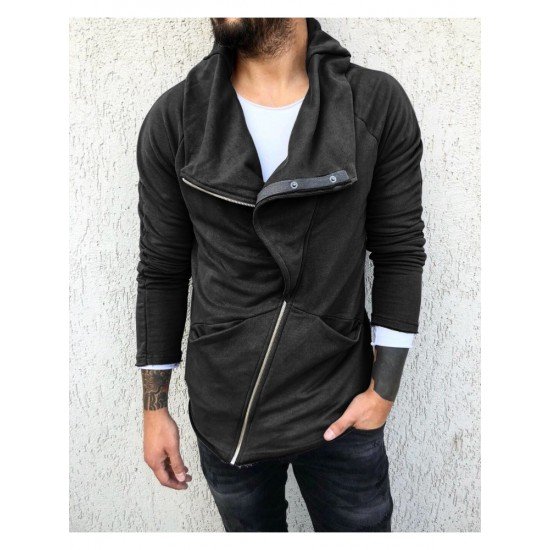  2024 Pure Color Zipper Men's Casual Sweater