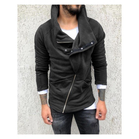  2024 Pure Color Zipper Men's Casual Sweater