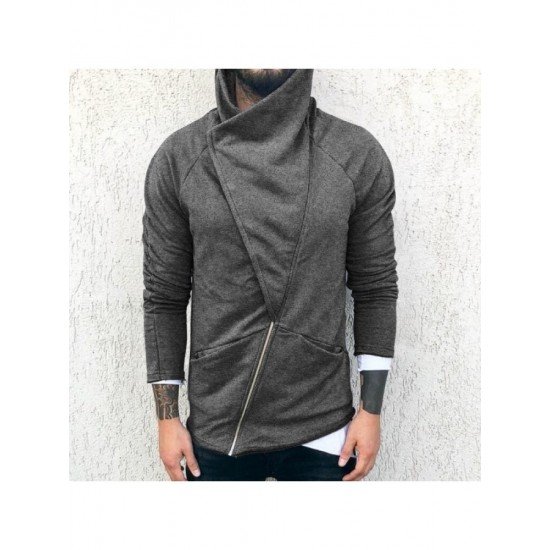  2024 Pure Color Zipper Men's Casual Sweater