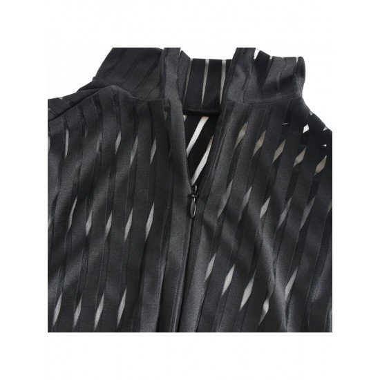  2024 Fall Mock Neck See-through Women's Jumpsuit