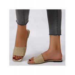 Summer Square Toe Casual Women's Flat Slippers  Summer Square Toe Casual Women's Flat Slippers