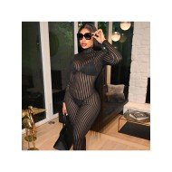  2024 Fall Mock Neck See-through Women's Jumpsuit