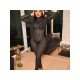  2024 Fall Mock Neck See-through Women's Jumpsuit