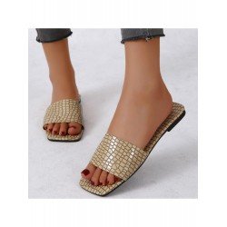 Summer Square Toe Casual Women's Flat Slippers  Summer Square Toe Casual Women's Flat Slippers