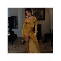 Sexy Pure Color Split Hem Long Sleeve Dress Sexy Pure Color Split Hem Long Sleeve Dress