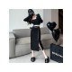  2024 Autumn Split Hem Skirt With Waist Chain