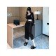 2024 Autumn Split Hem Skirt With Waist Chain