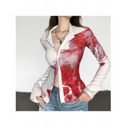 Designer Printed Front Closure Ladies Tops