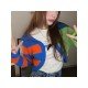  2024 Fall Colorblock Women's Short Knit Cardigan