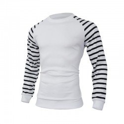 Black Striped Crew Neck Sweatshirts For Men Black Striped Crew Neck Sweatshirts For Men