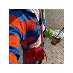  2024 Fall Colorblock Women's Short Knit Cardigan